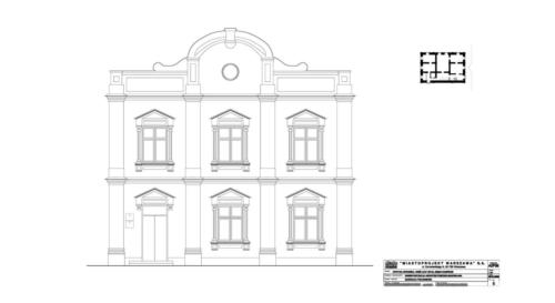 South Elevation of the Palace in Łazy (Kampinos) Drawing Photo © castellan.estate